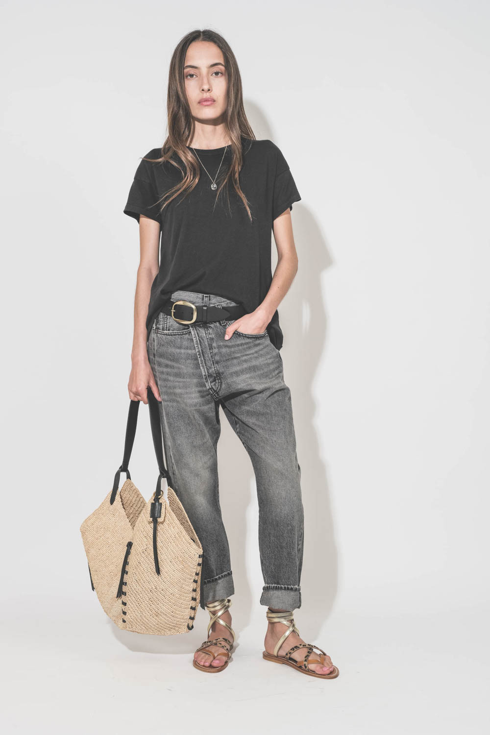 R13 Crossover Jeans in Faded Black Denim