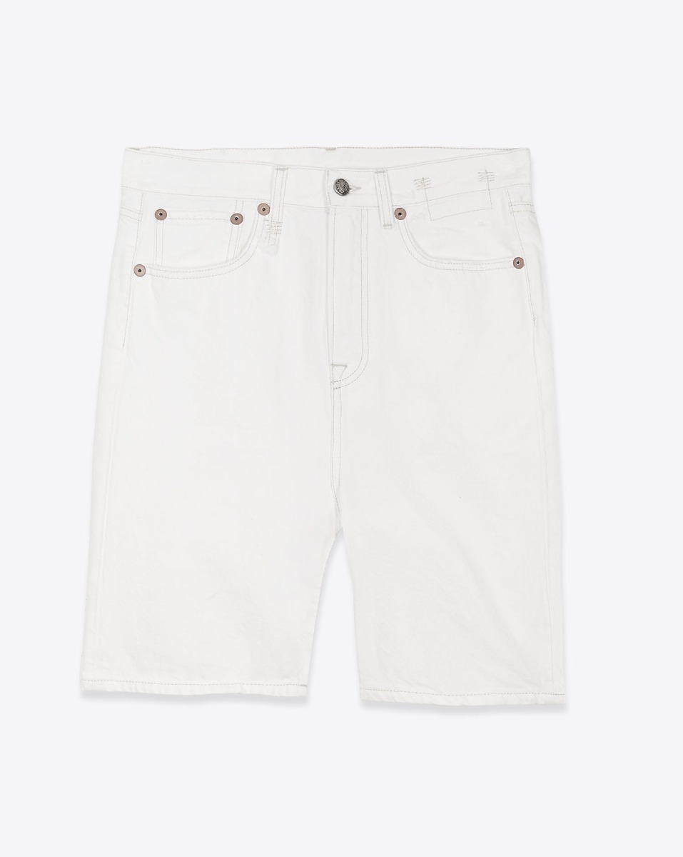 Short bermuda Janis R13 en coton blanc &laquo; Aerin white &raquo;. Vue de face.