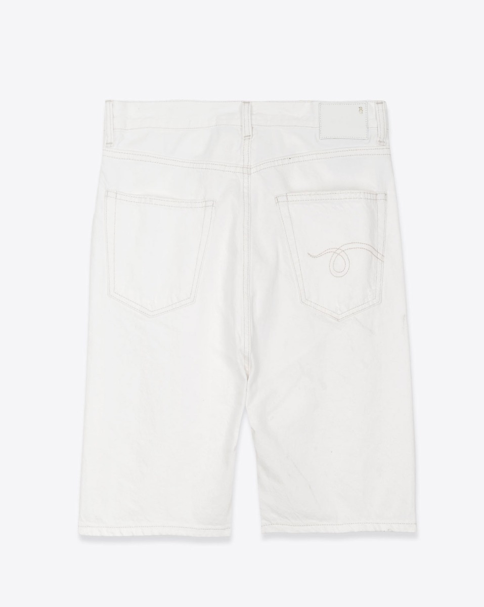 Short long Janis R13 en coton blanc &laquo; Aerin white &raquo;. Vue de dos.