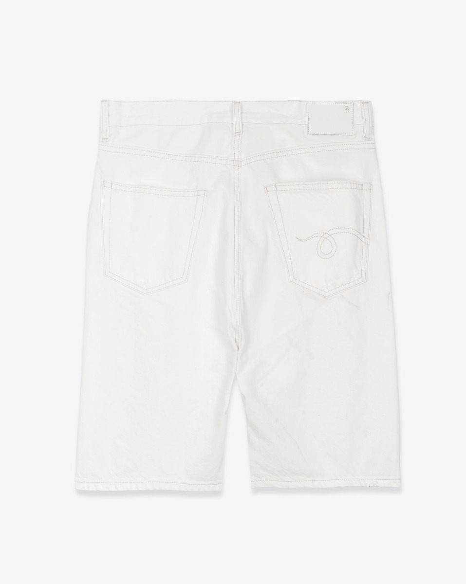 Short bermuda Janis R13 en coton blanc &laquo; Aerin white &raquo;. Vue de dos.