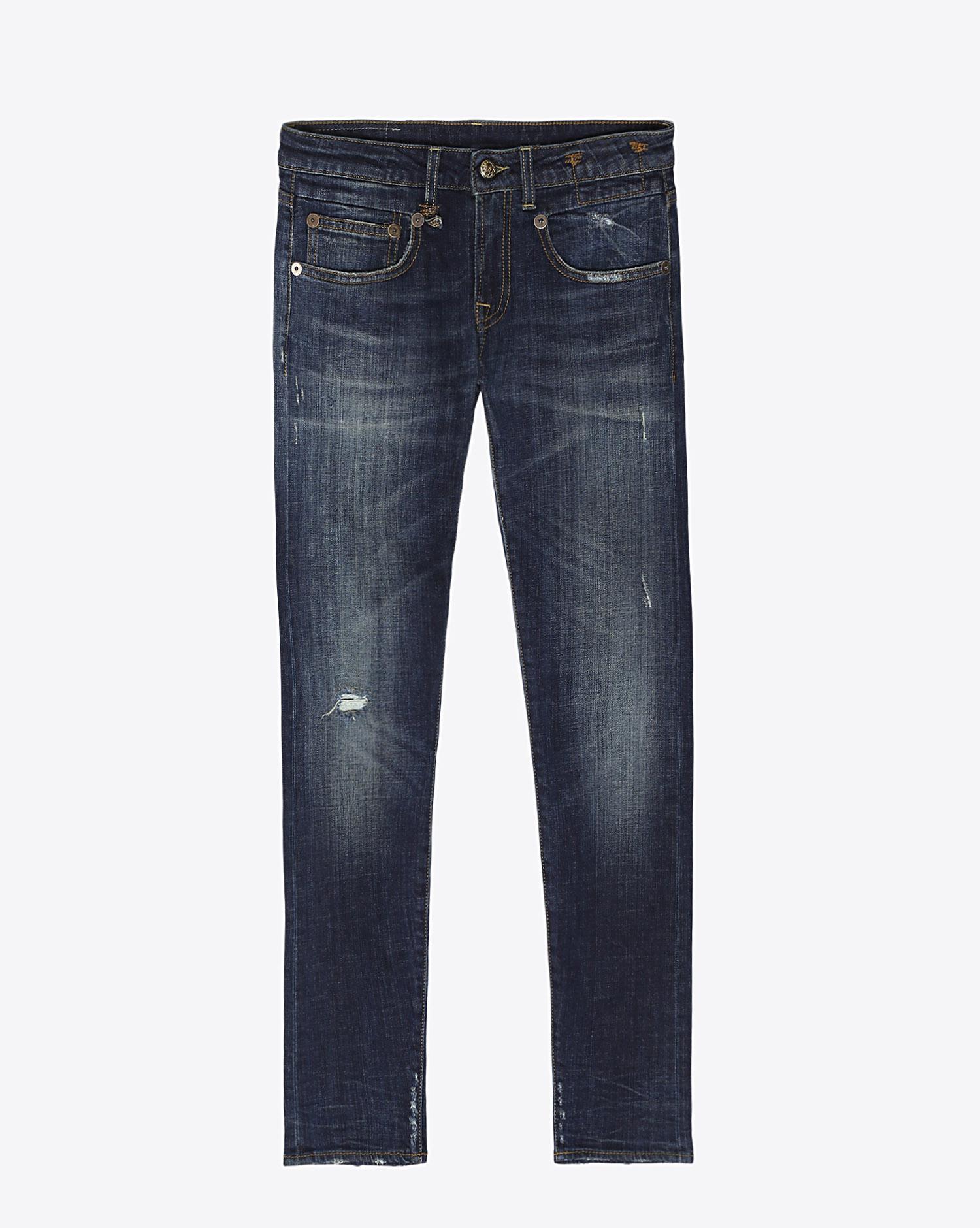 R13 Denim Collection Boy Skinny - Seattle Vintage Rip  