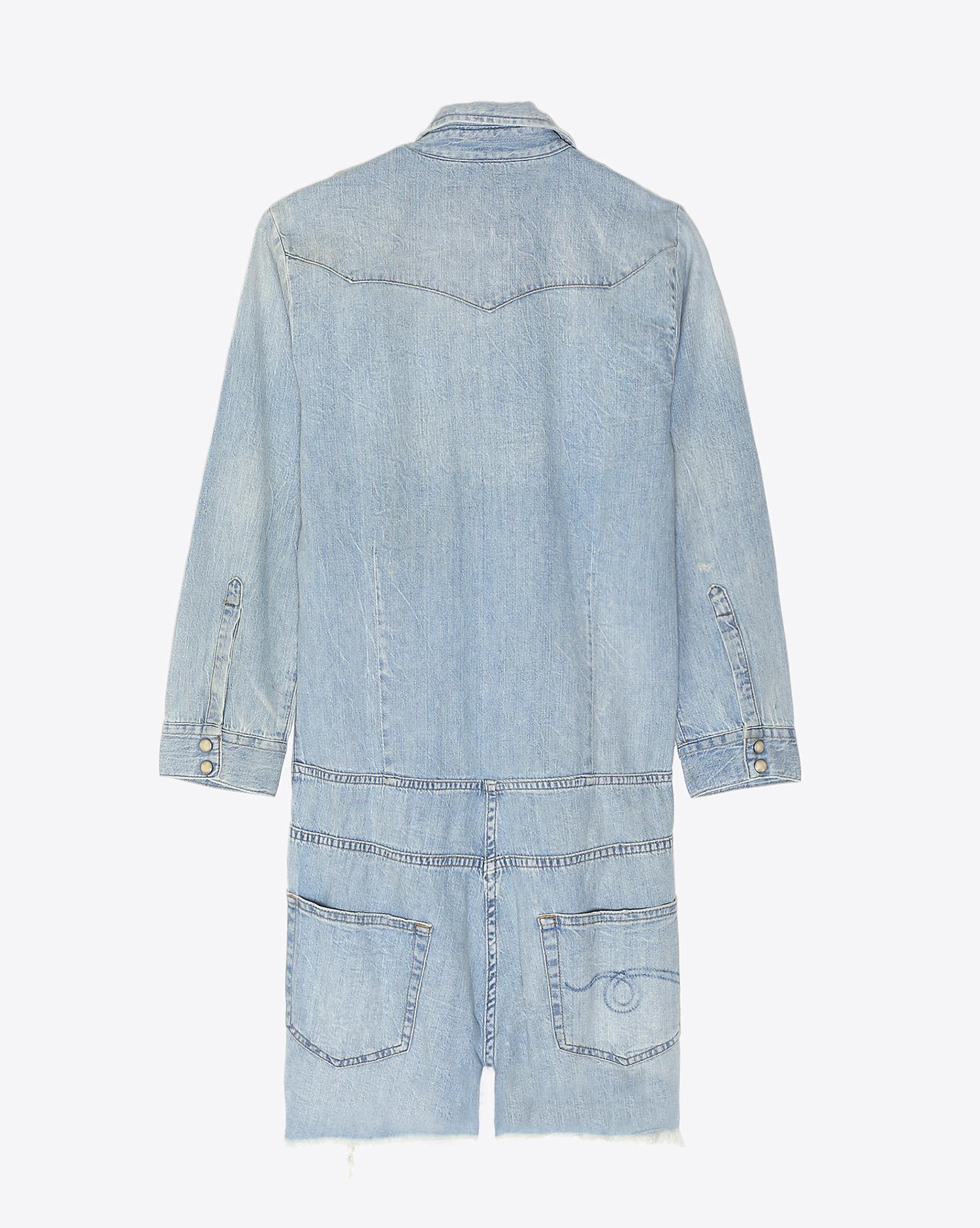 R13 Denim Collection Cowboy Romper W Shredded Hem - Timmy   