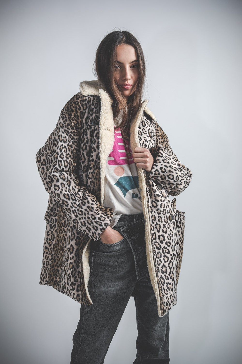 R13 Hunting Coat - Tan Leopard