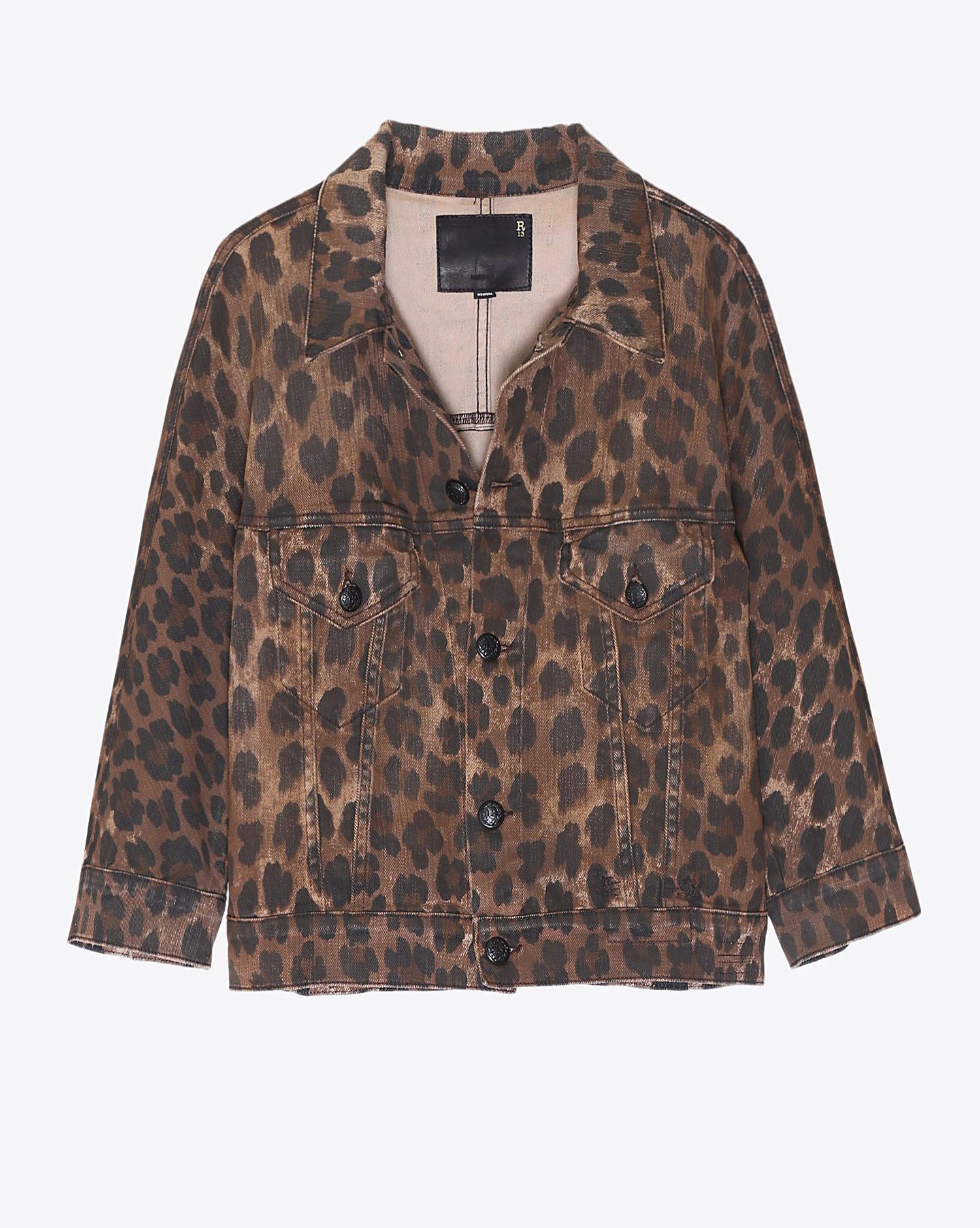 R13 Denim Collection Jackie Trucker - Leopard   