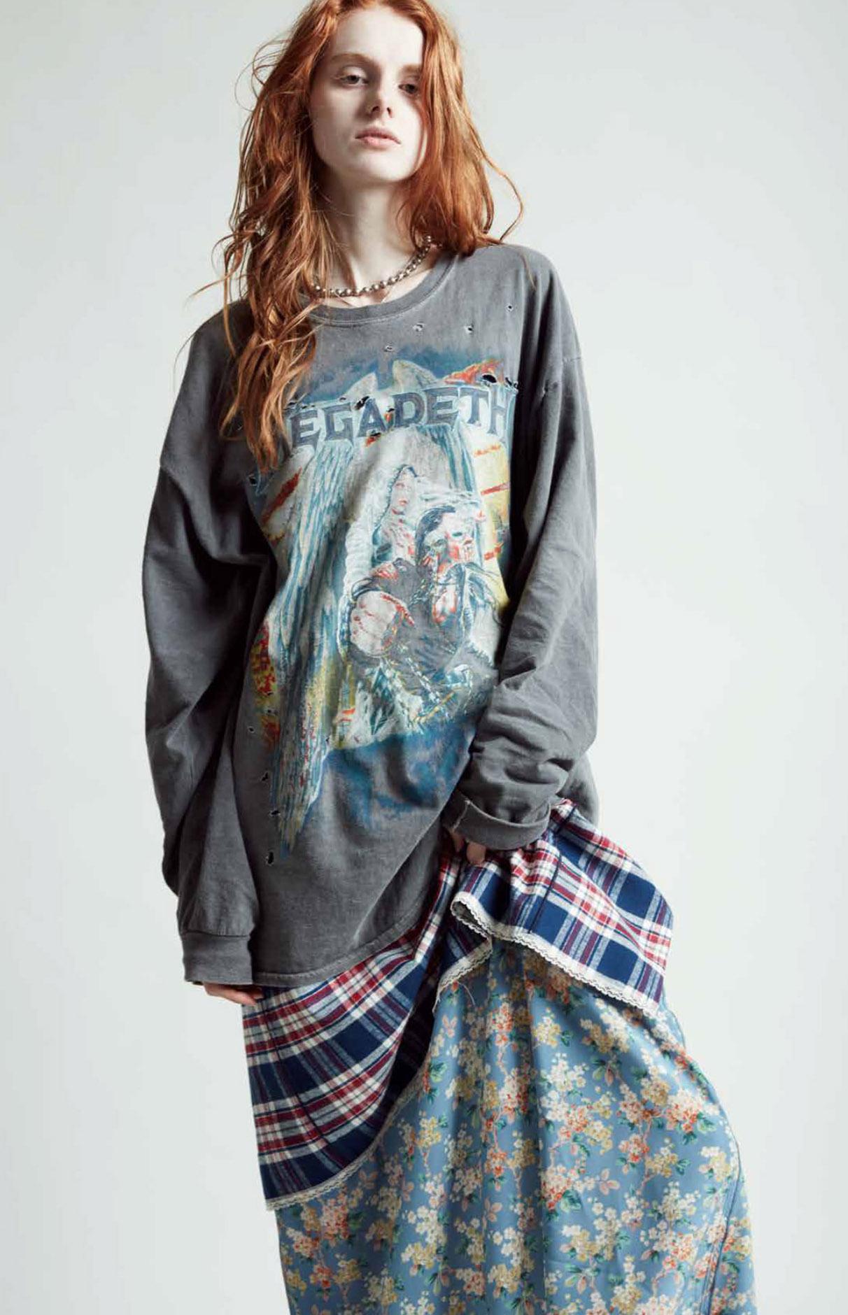 R13 Denim Collection Megadeth Long Sleeve T - Faded Black