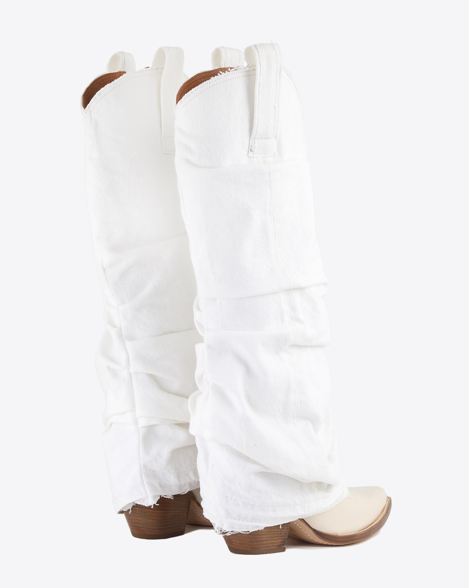 Image du produit R13 Denim Collection Mid Cowboy Boot W/Sleeve - White Denim - 2