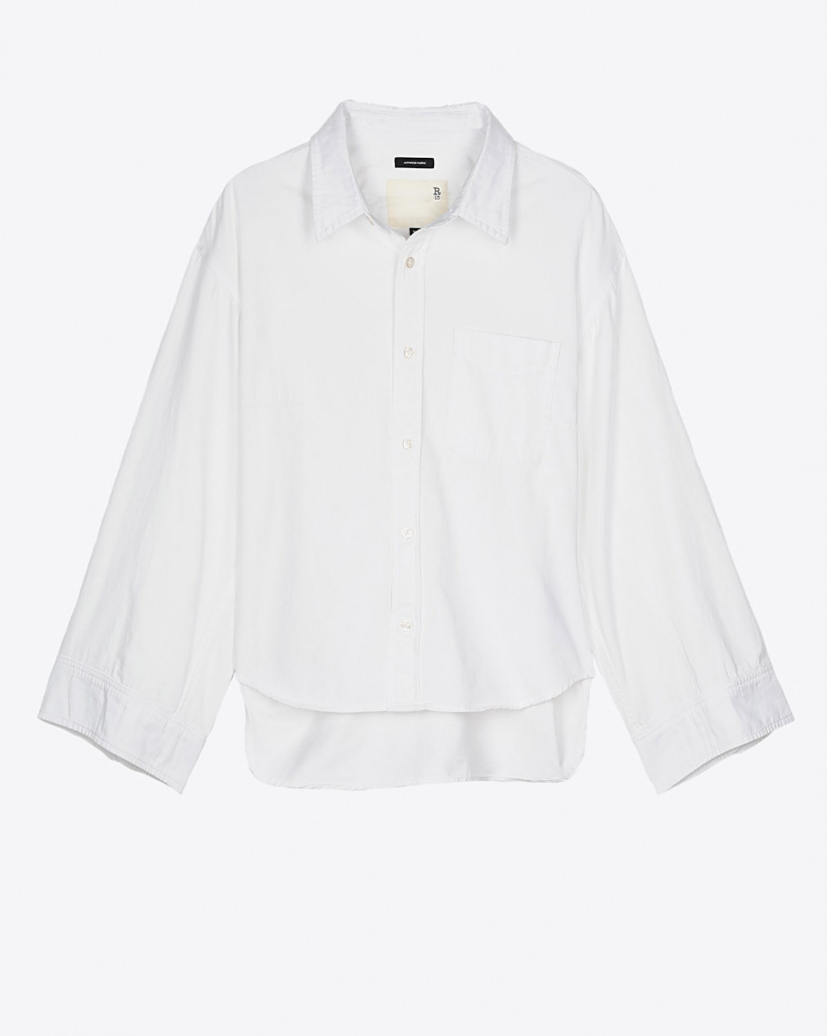 Image du produit R13 Denim Collection Oversized Sleeve Cropped Button Up - White