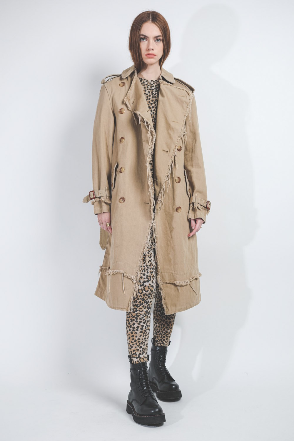 Image du produit R13 Shredded Trench - Overdyed Beige - 3