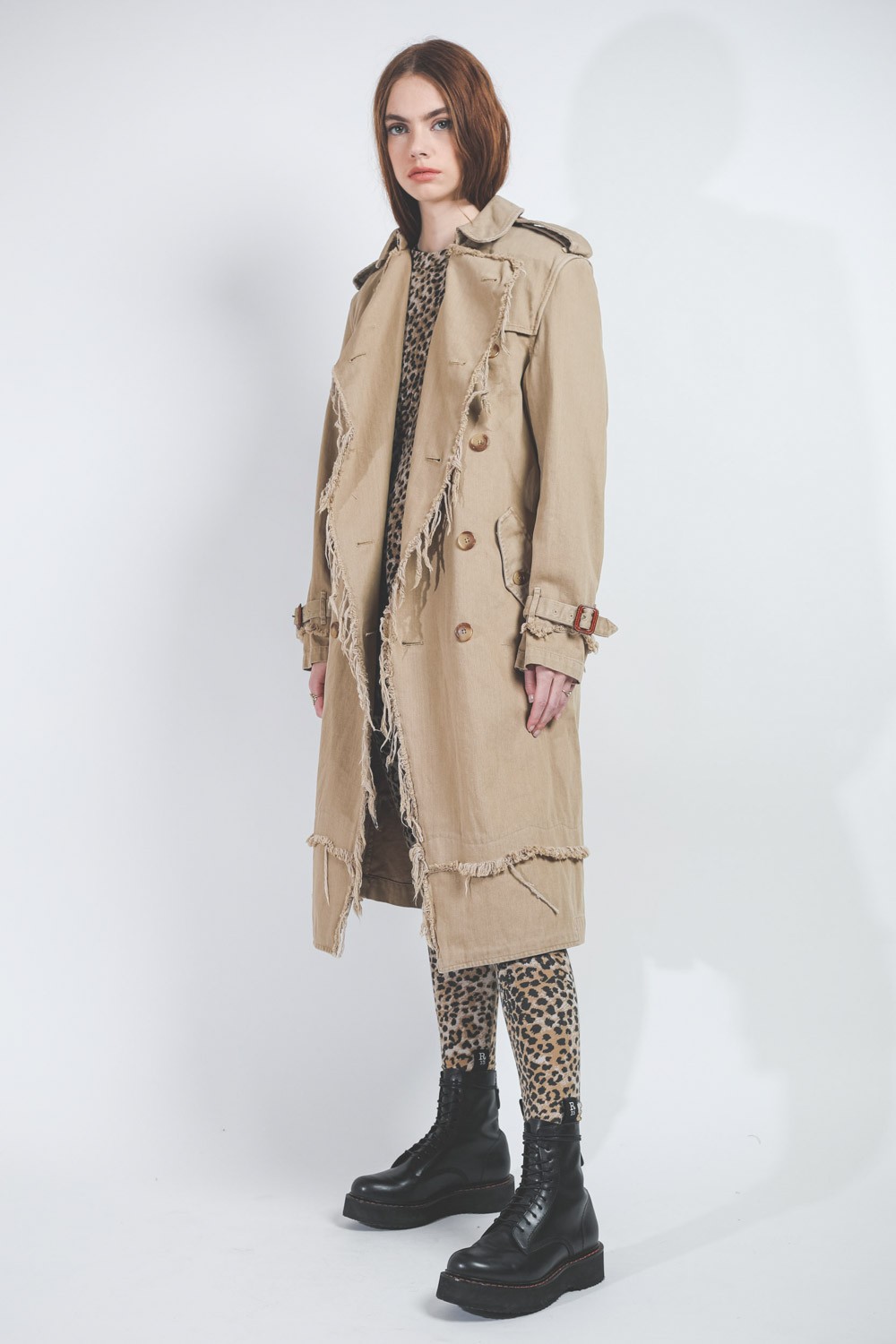 Image du produit R13 Shredded Trench - Overdyed Beige - 4