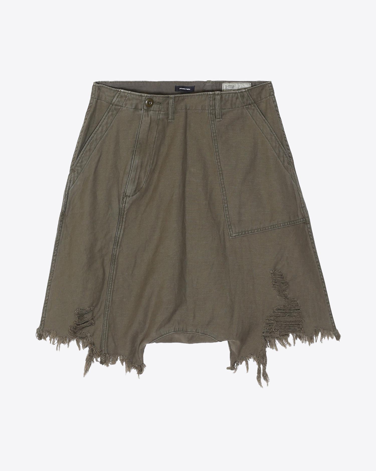 R13 Denim Collection Twisted Utility Short - Fatigue Olive   