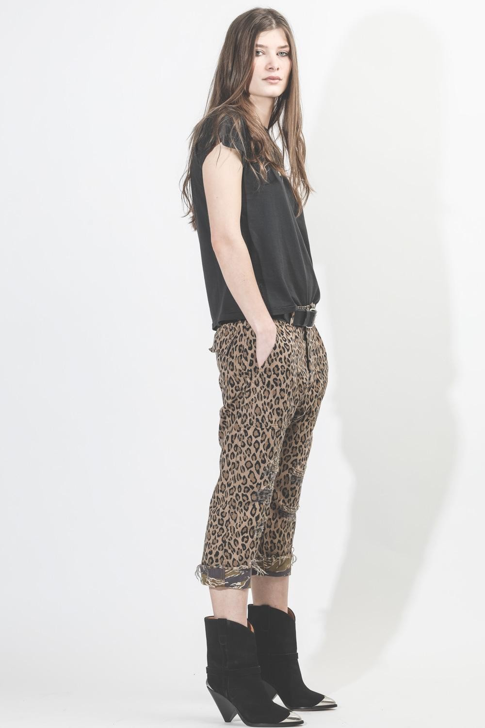 R13 Denim Permanent  Utility Pant - Leopard