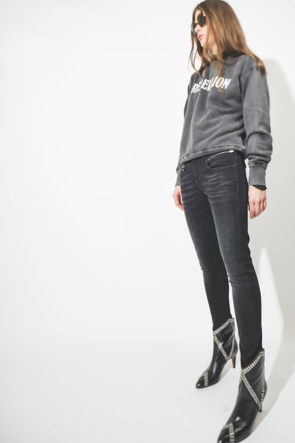 R13 Denim Permanent Biker Boy - Stardust Black