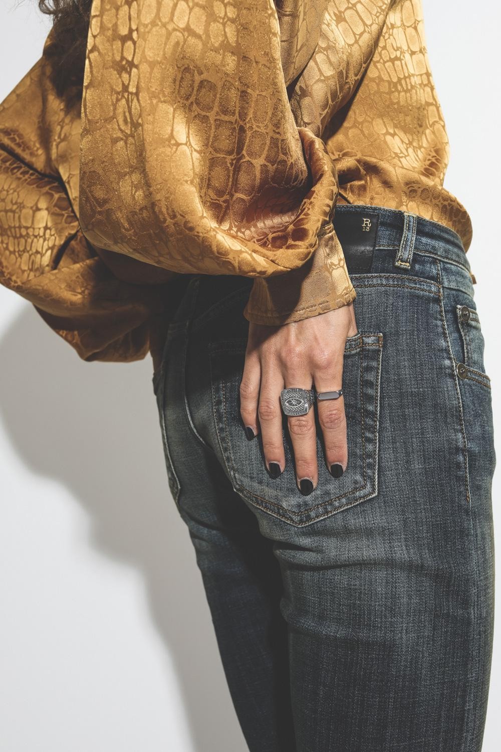 R13 Denim Permanent Boy Skinny - Vintage Dark