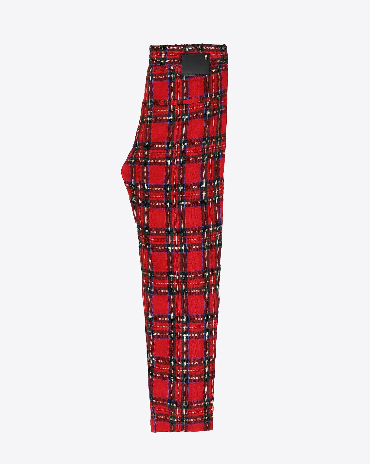 R13 Denim Pré-Collection P J Pant - Red Tartan   
