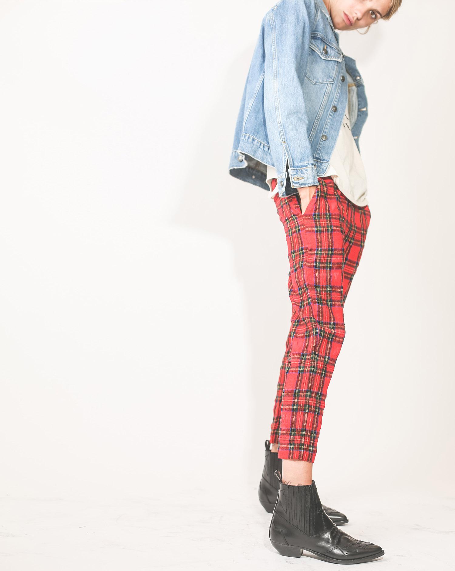 R13 Denim Pré-Collection P J Pant - Red Tartan   