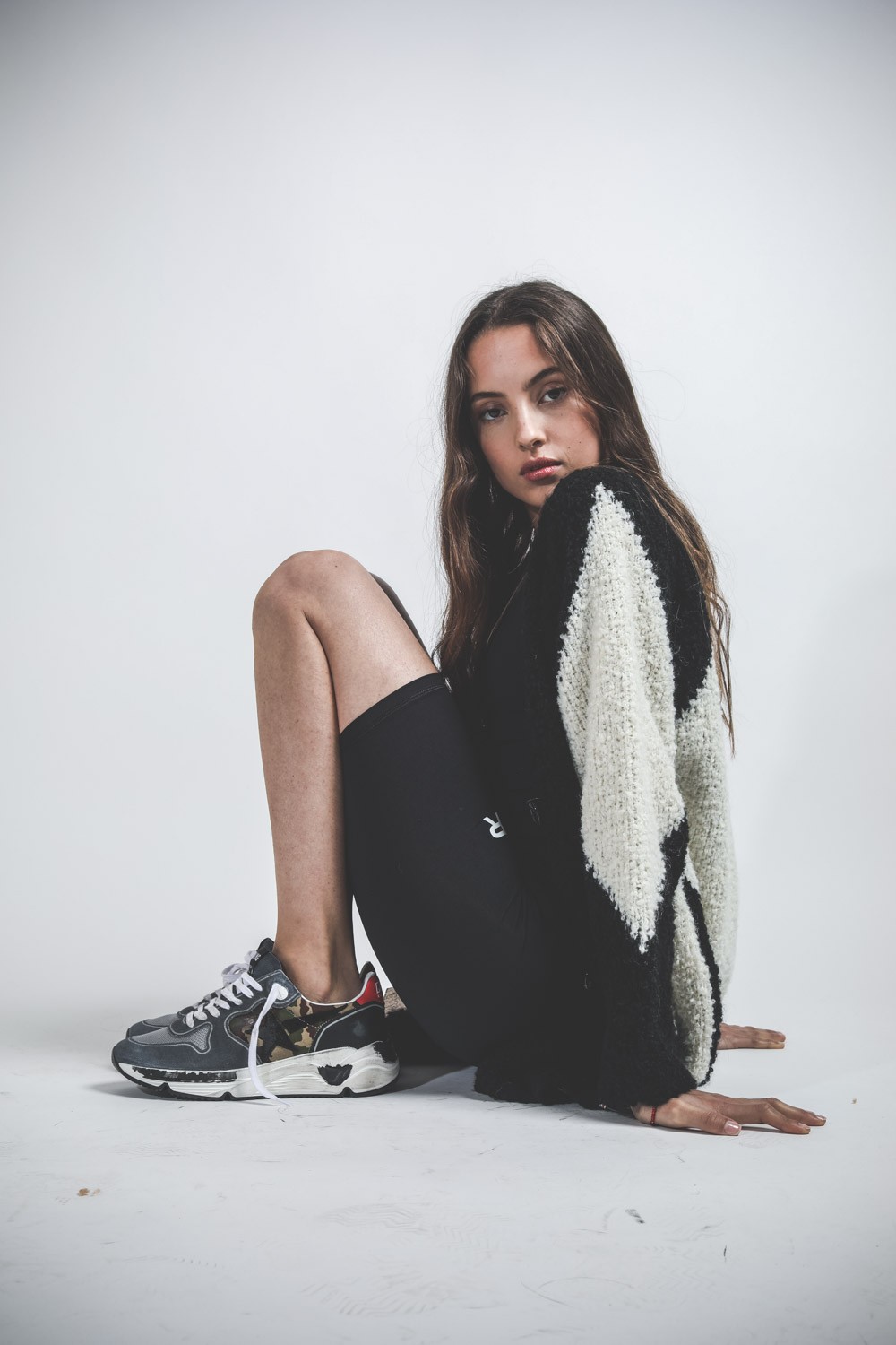 Image du produit Ragdoll LA Diamond Boucle Cardigan - Black/Off White   - 5