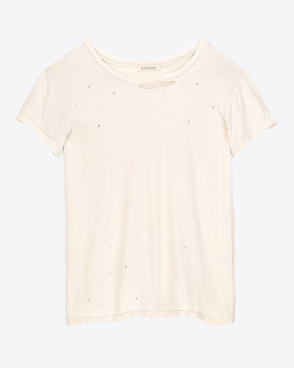 Ragdoll LA Distressed Vintage Tee - Bone White 