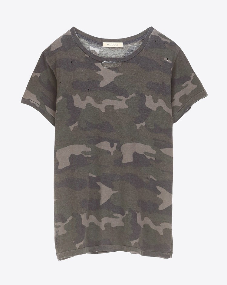 Ragdoll LA Distressed Vintage Tee - Camo 