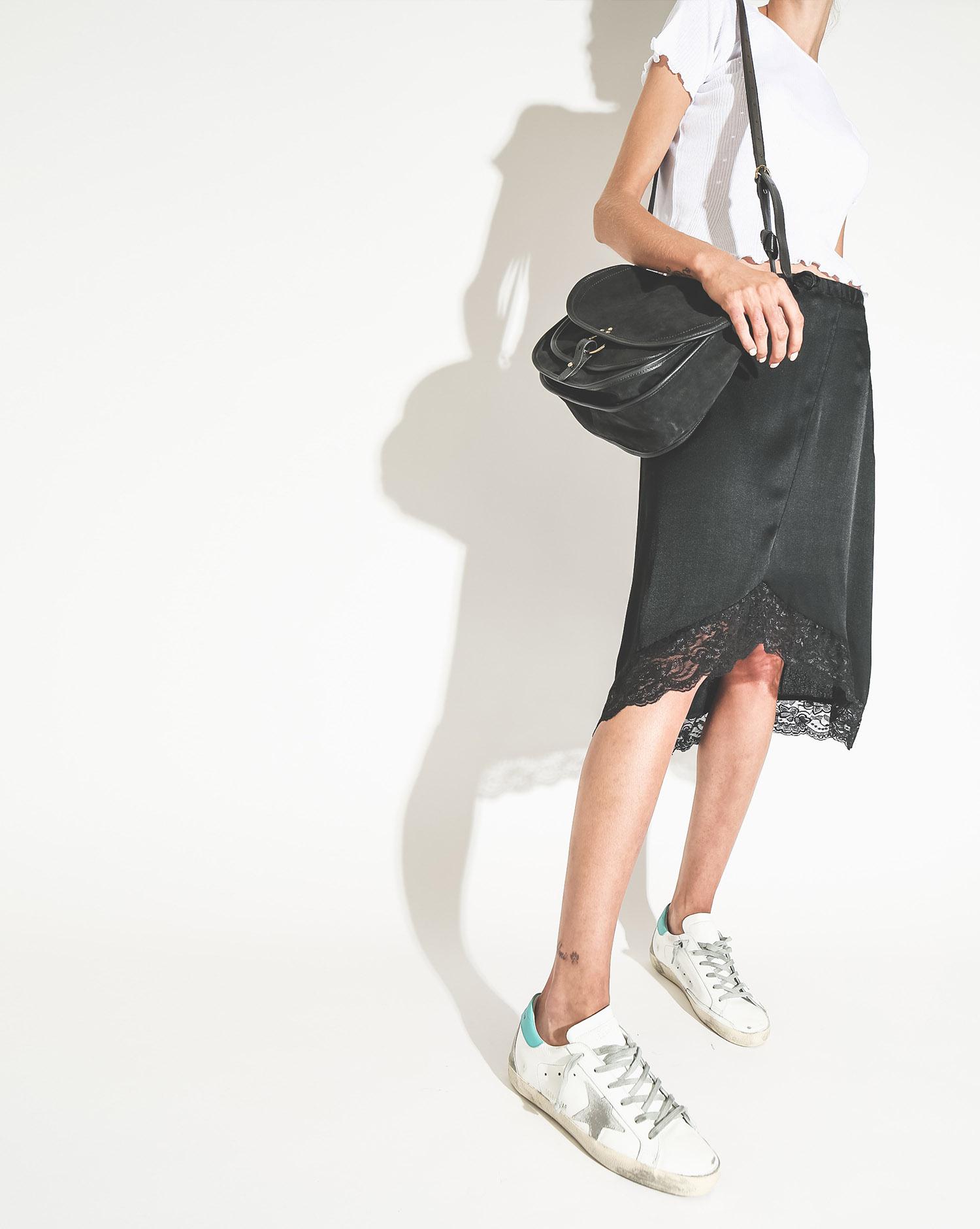 Ragdoll LA Lace Drawstring Skirt Black  