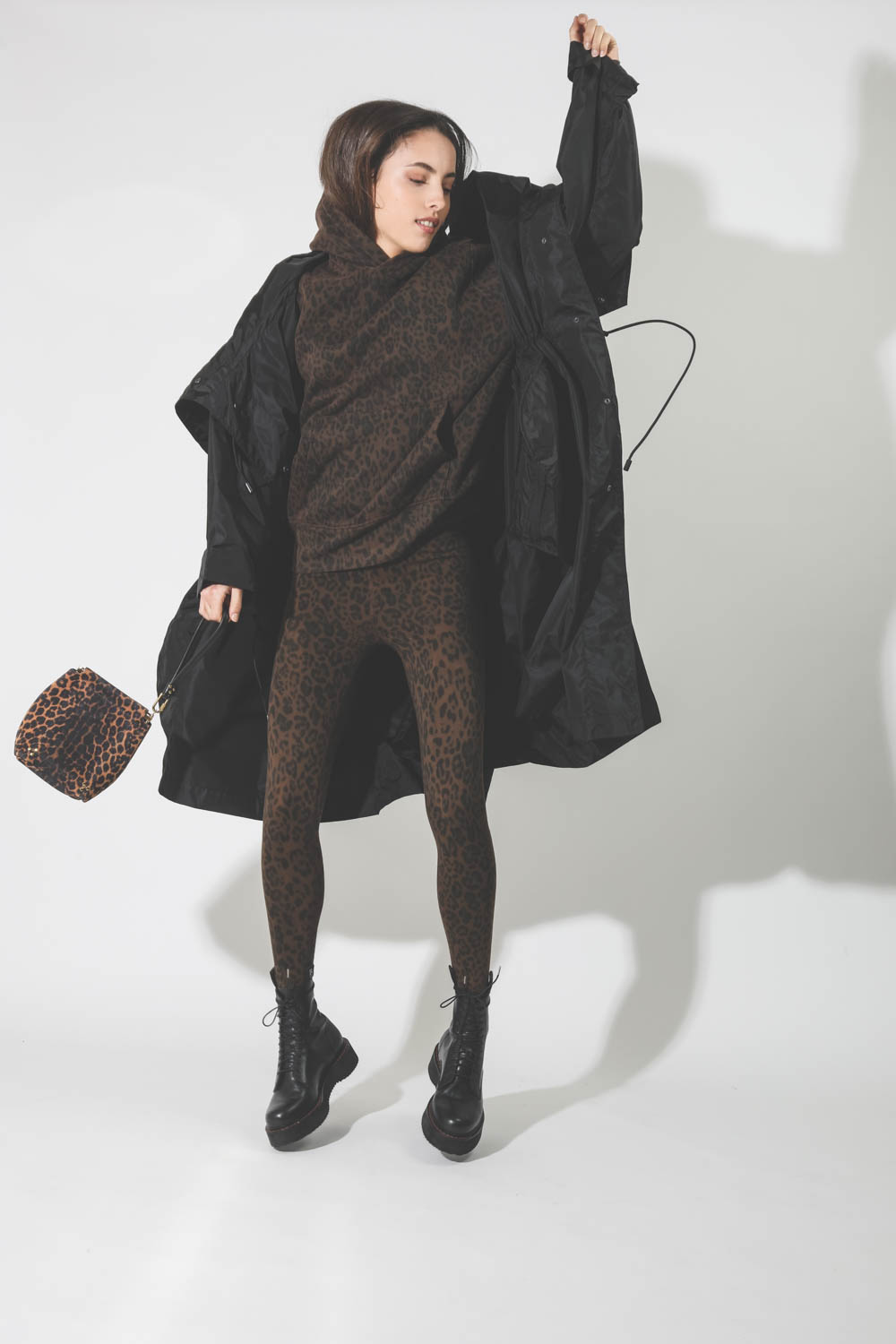 Sweatshirt Oversized Hoodie imprimé léopard dark brown Ragdoll LA