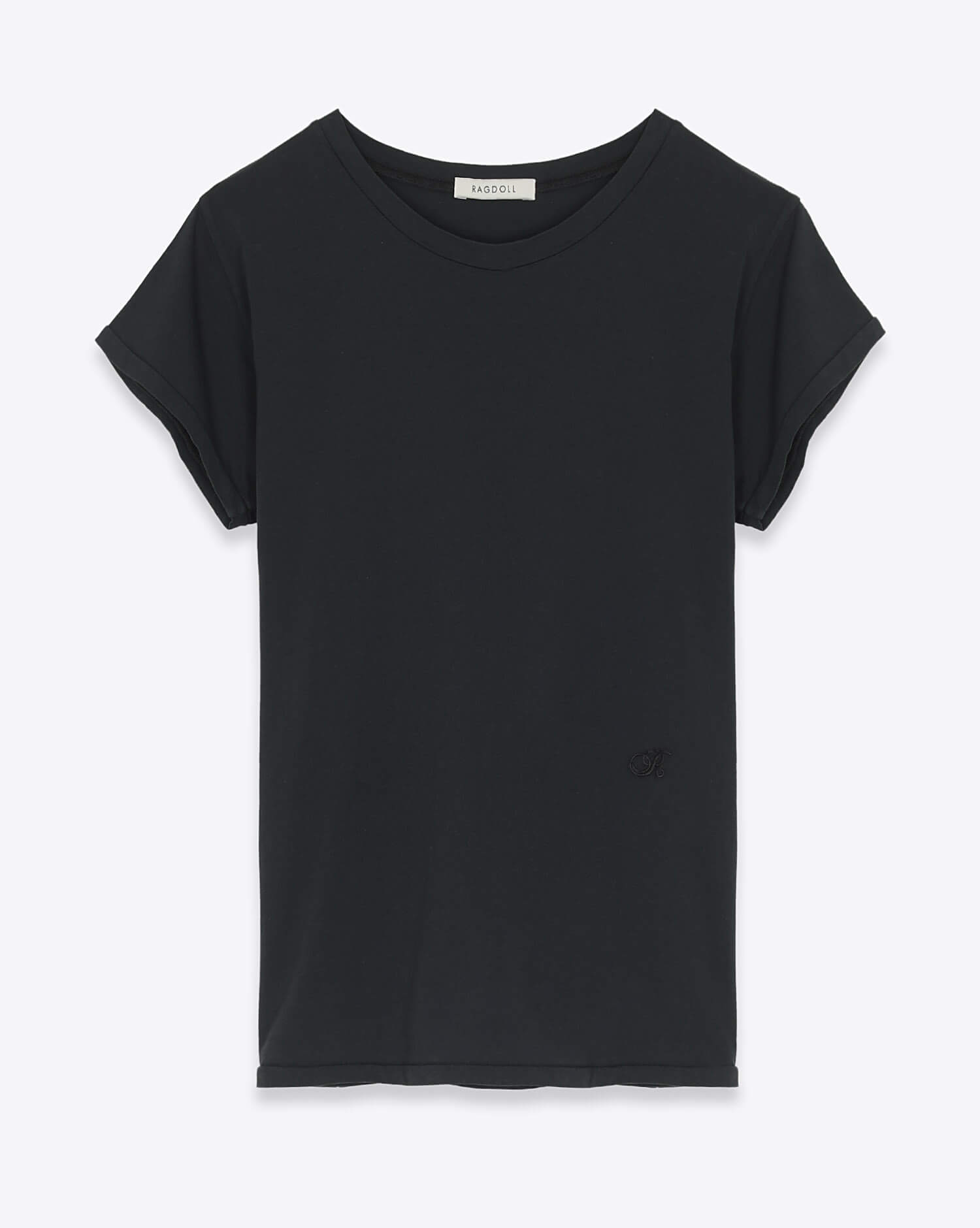 Tee-shirt noir en coton Vintage tee Ragdoll LA