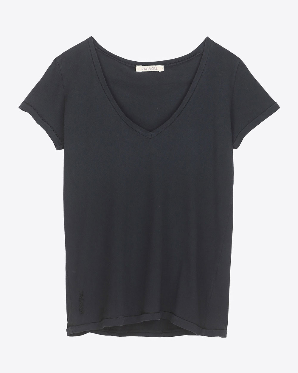 Produit Ragdoll LA Vintage V-Neck Tee - Faded Black 