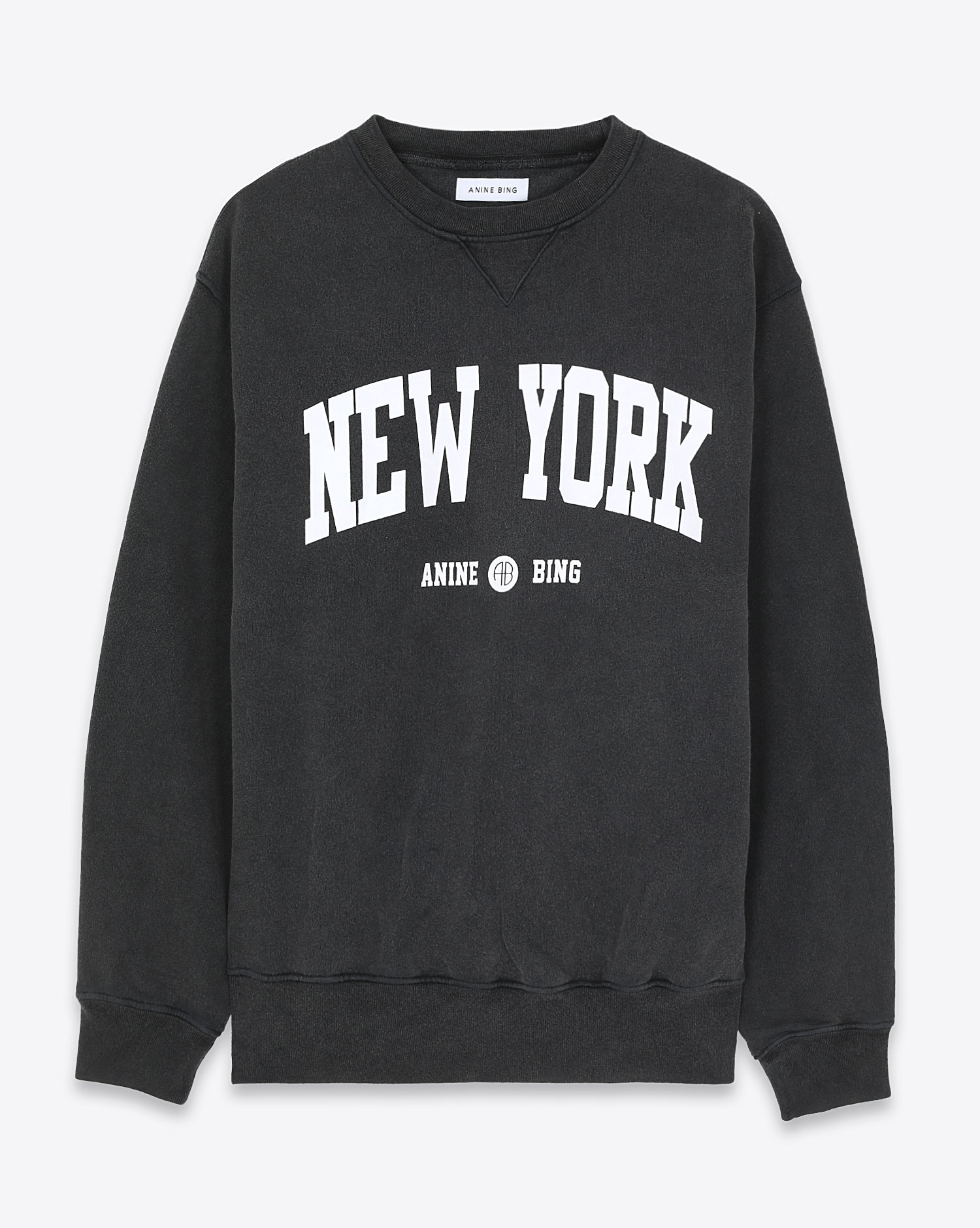 Anine Bing Sweatshirt Ramona Université New York – Noir Délavé