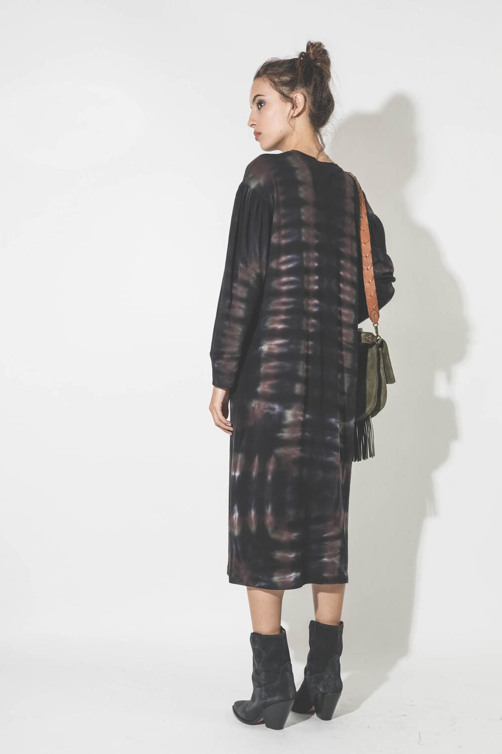 Raquel Allegra Simone Sleeve Dress - Black Hills Tie Dye