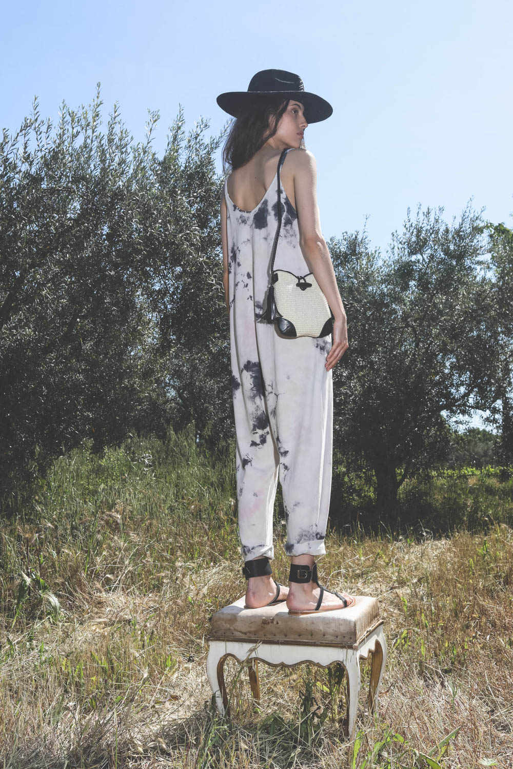 Raquel Allegra Drop Rise Romper - Pastel Black 