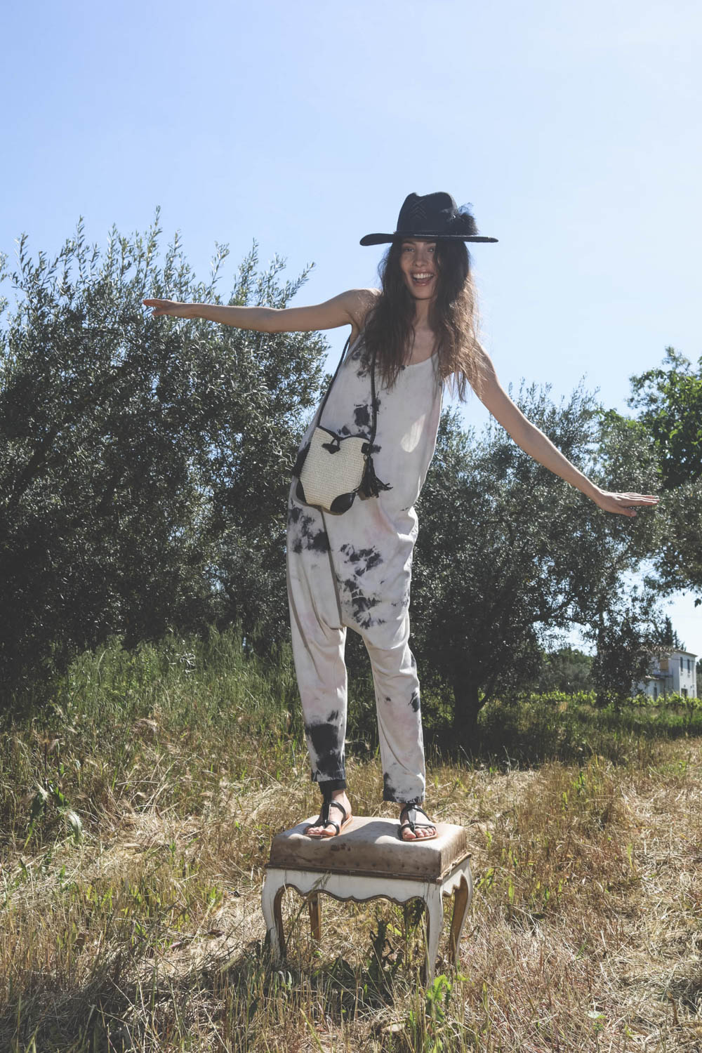 Raquel Allegra Drop Rise Romper - Pastel Black 