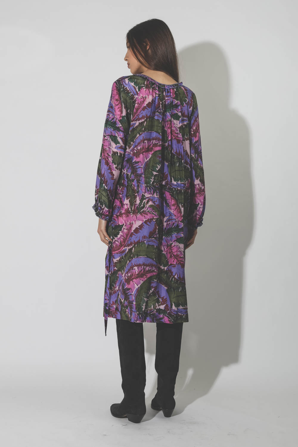 Raquel Allegra Ether Dress Print - Pink Jungle