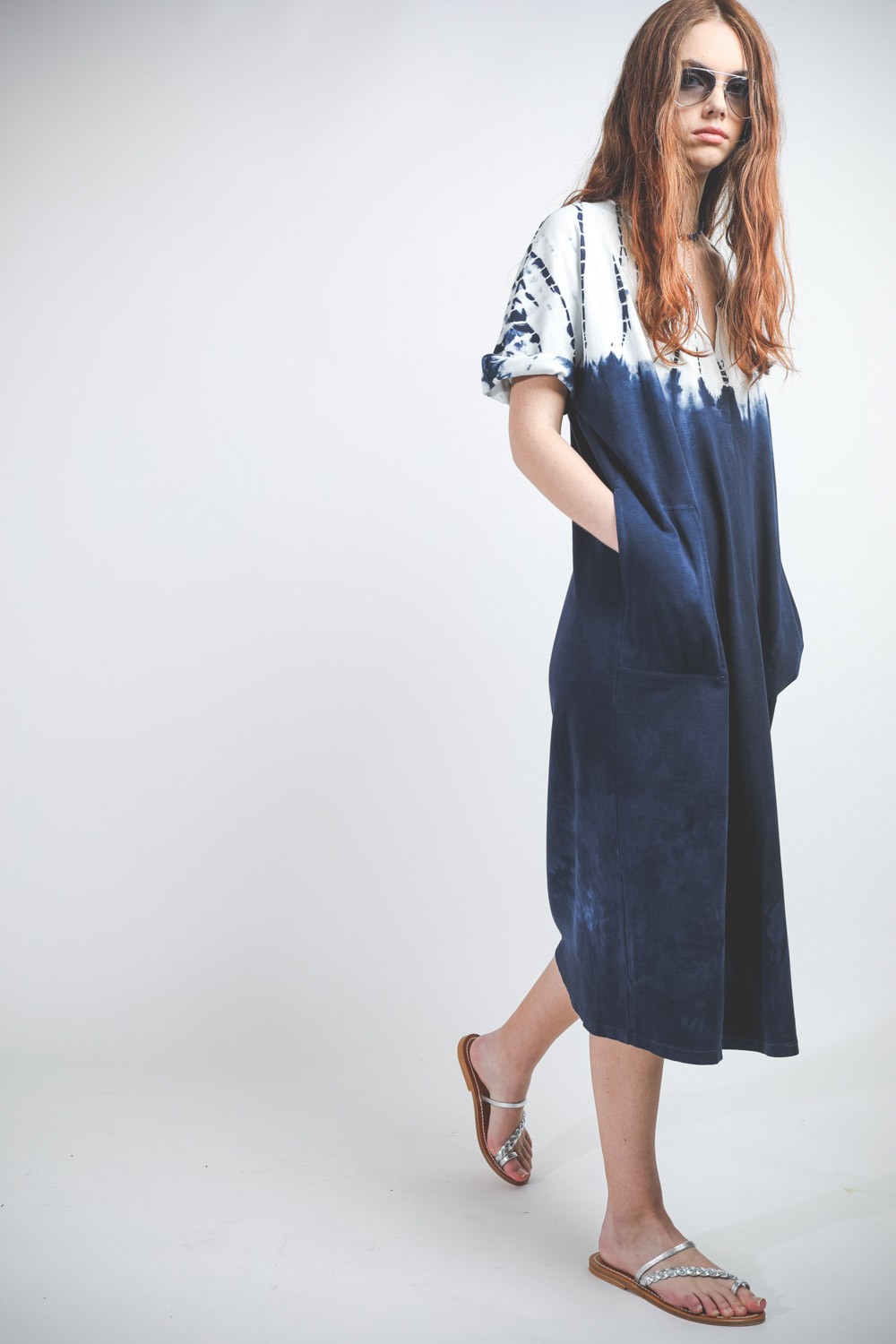 Image du produit Raquel Allegra Henley Dress TD - Indigo White TD   - 2