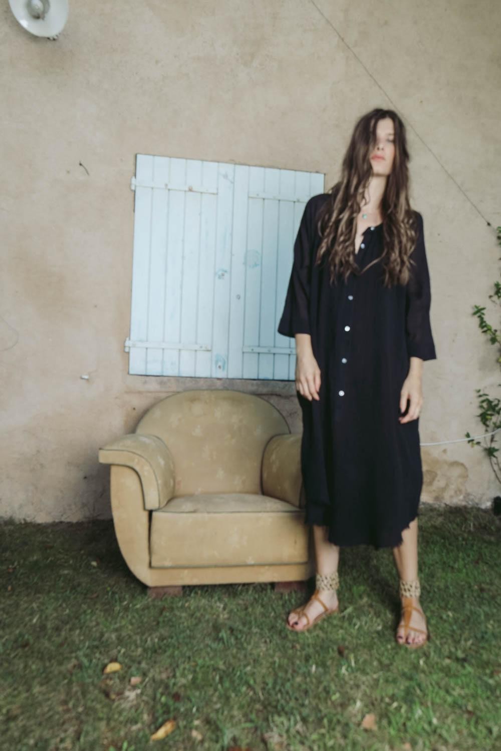 Image du produit Raquel Allegra Pré-Collection Poet Dress - Black   - 2