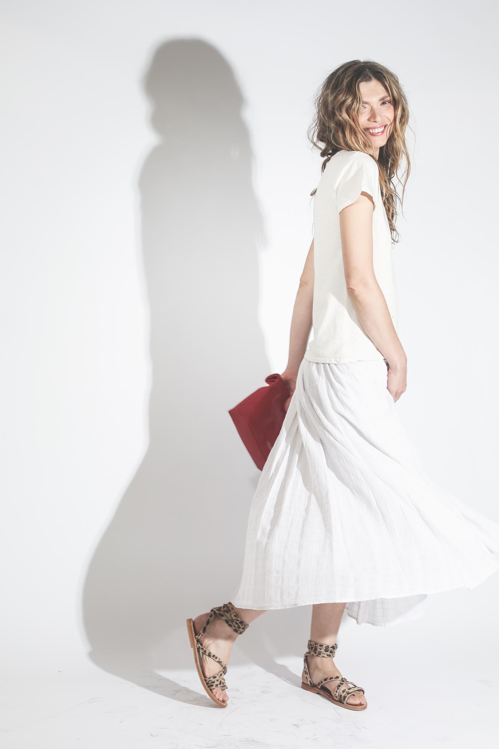 Raquel Allegra Pré-Collection Full Skirt - Dirty White   