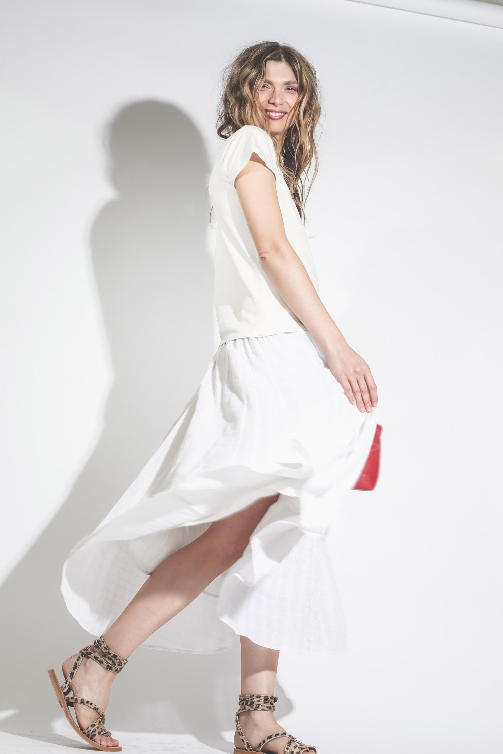 Raquel Allegra Pré-Collection Full Skirt - Dirty White   