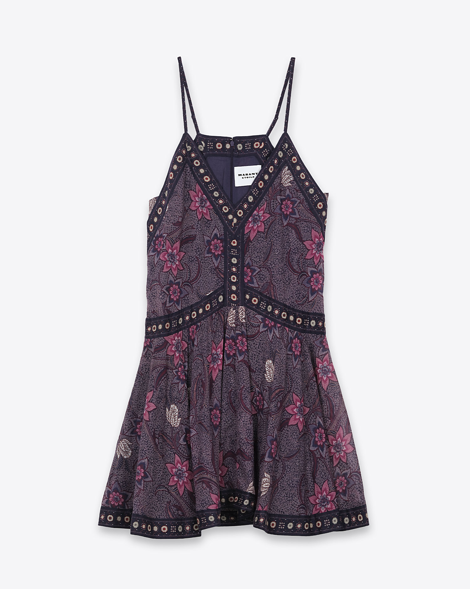 Produit Robe Danielle Isabel Marant Etoile en coton imprimé violet. Vue face. 