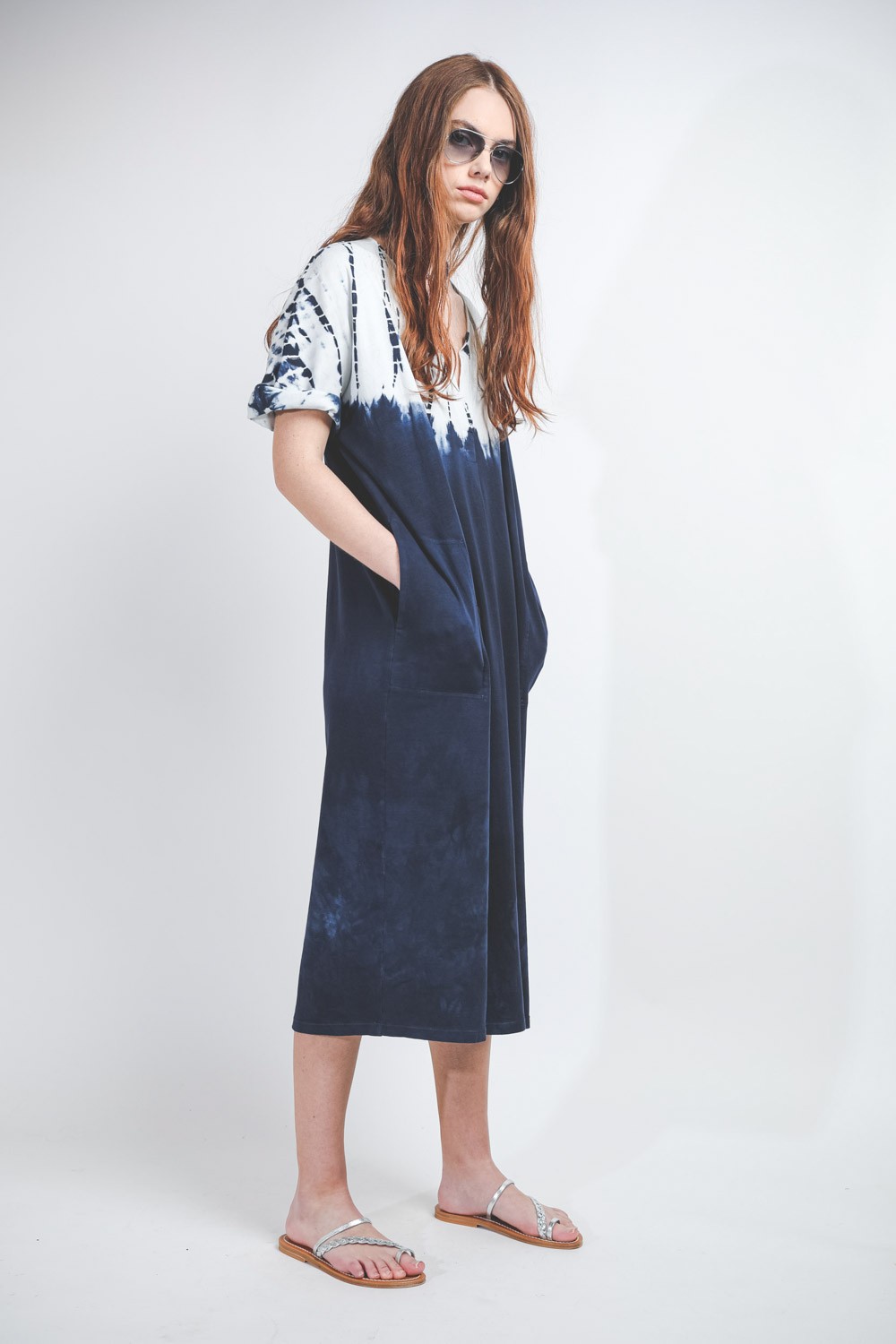 Image du produit Raquel Allegra Henley Dress TD - Indigo White TD   - 5