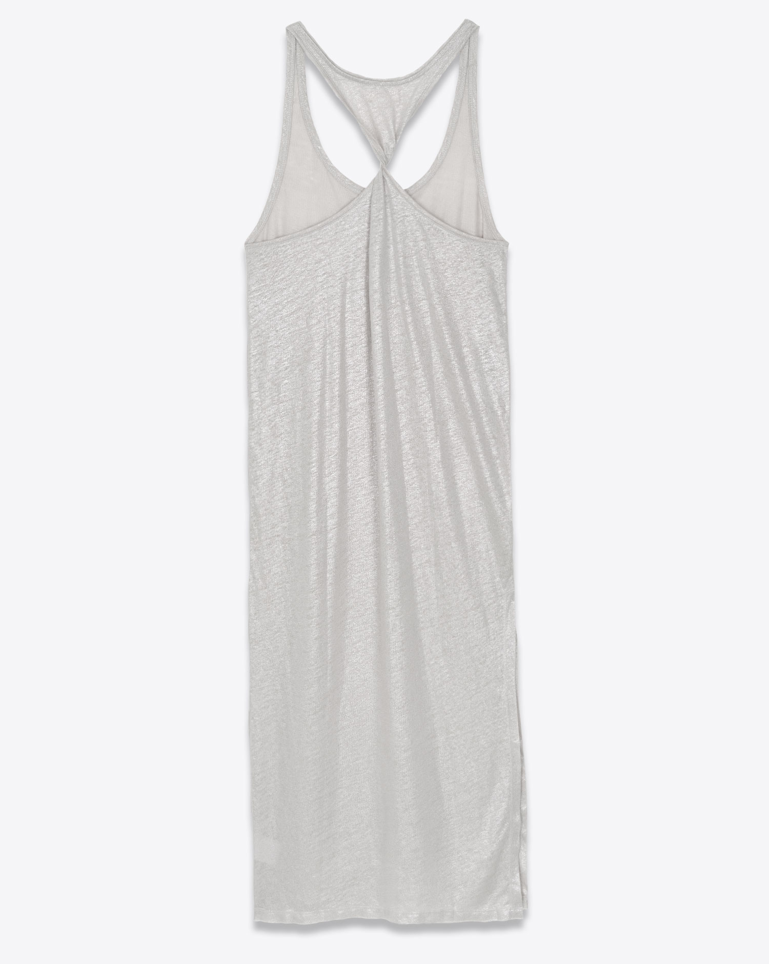 Mikuta Robe Longue Torsadée Lin Argent Clair