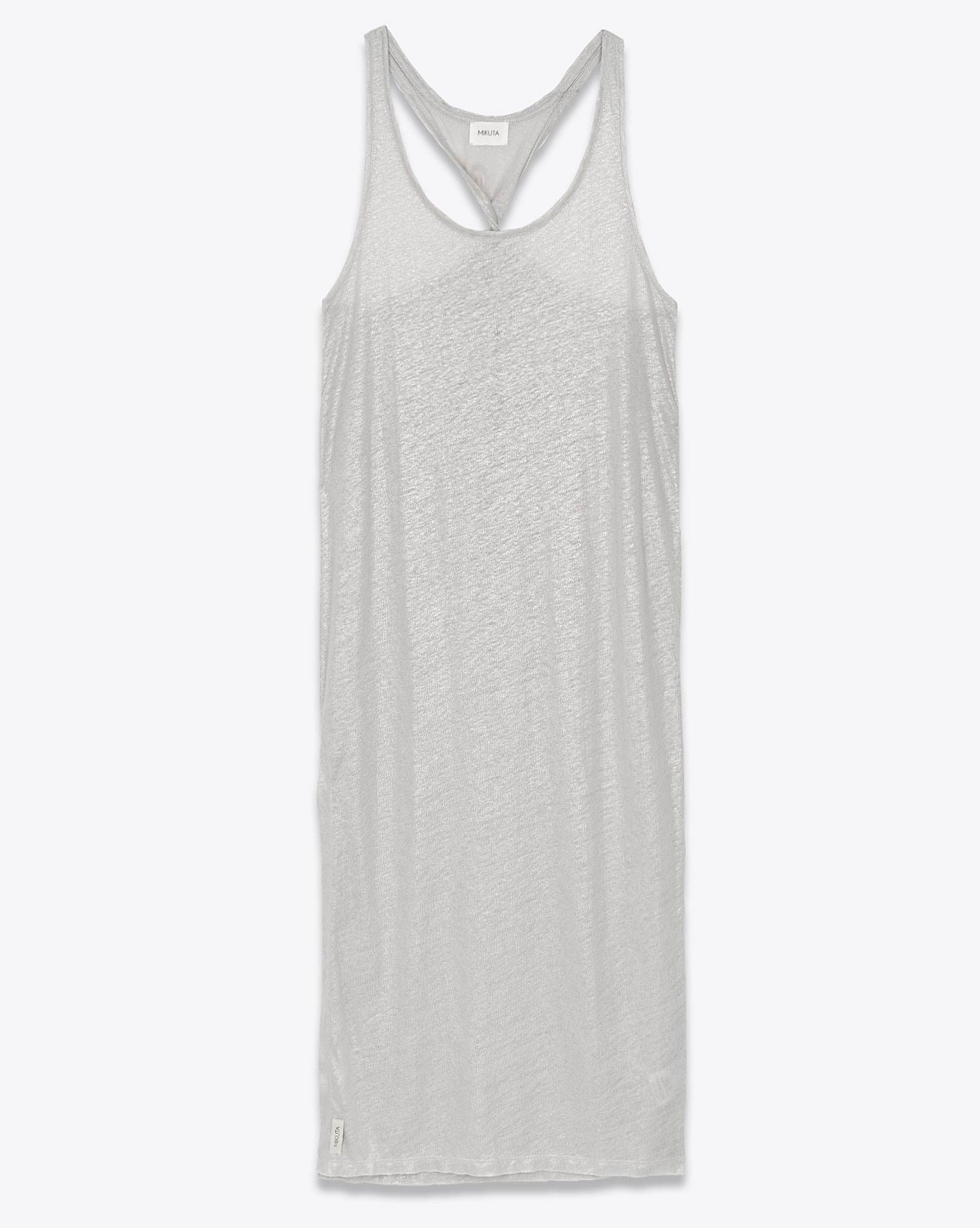 Mikuta Robe Longue Torsadée Lin Argent Clair