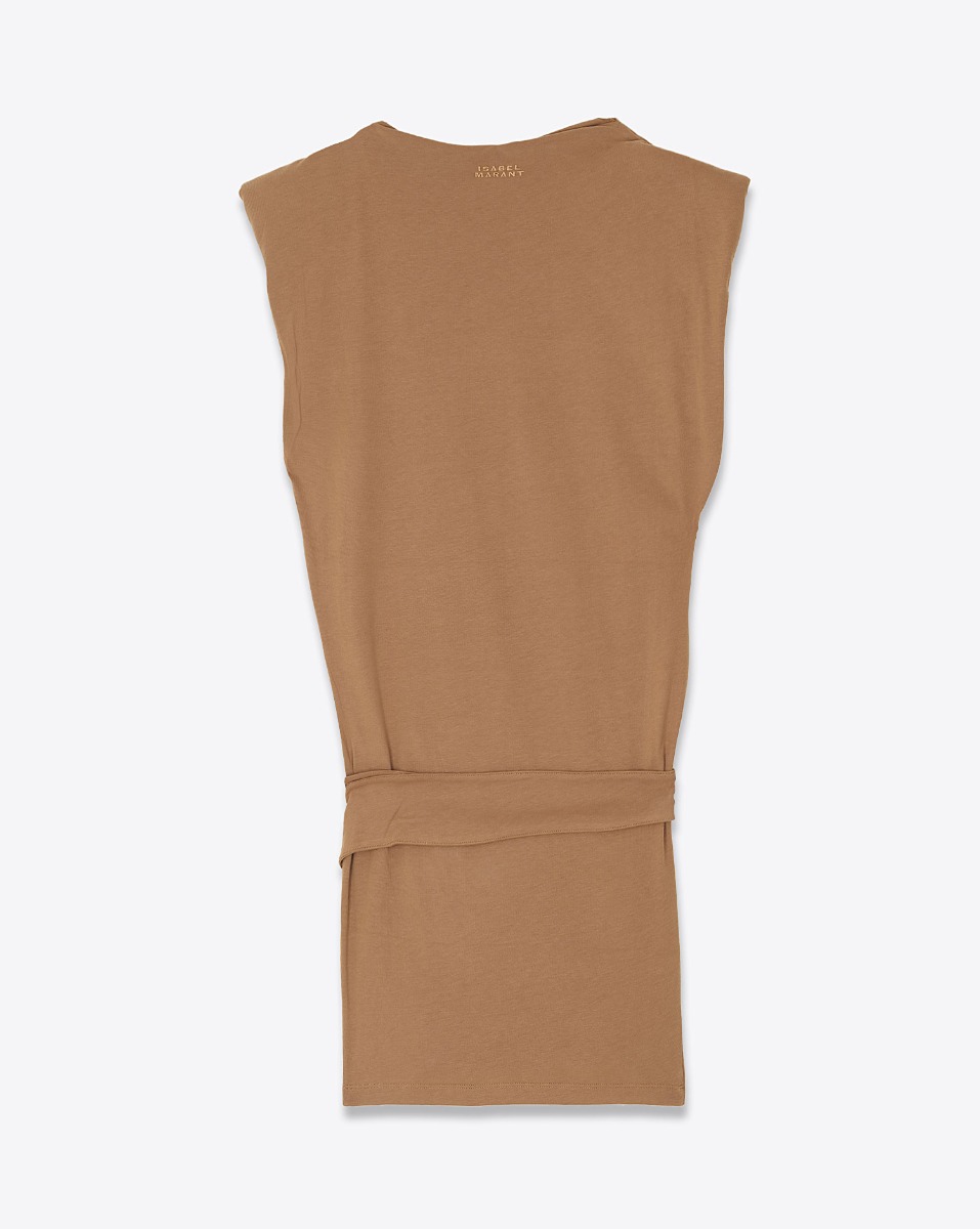 Produit Robe courte Marielle Isabel Marant Etoile en jersey caramel. Vue de dos.