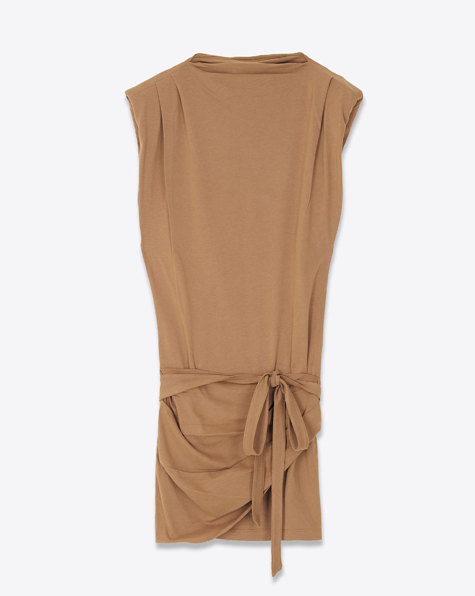 Produit Robe courte Marielle Isabel Marant Etoile en jersey caramel. Vue de face.