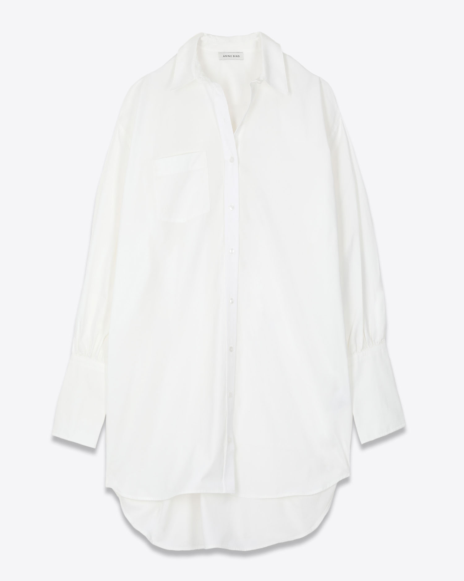 Robe chemise en popeline de coton blanche Maxine Anine Bing.