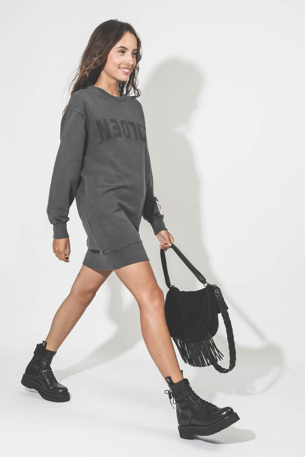 Golden Goose V tements Robe Sweatshirt Logo Anthracite 60318