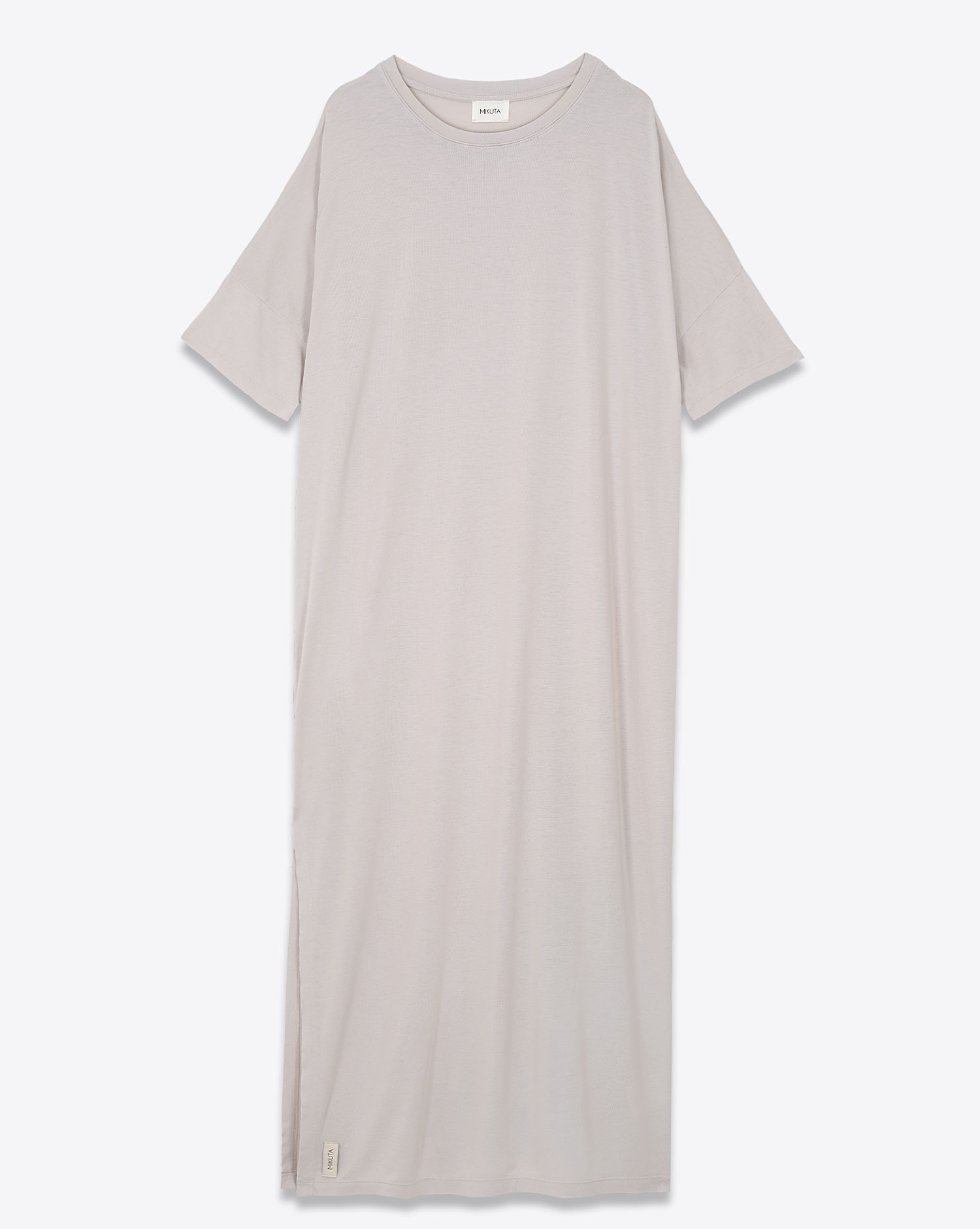 Produit Robe Tee-shirt Mikuta grise clair. Vue face. 