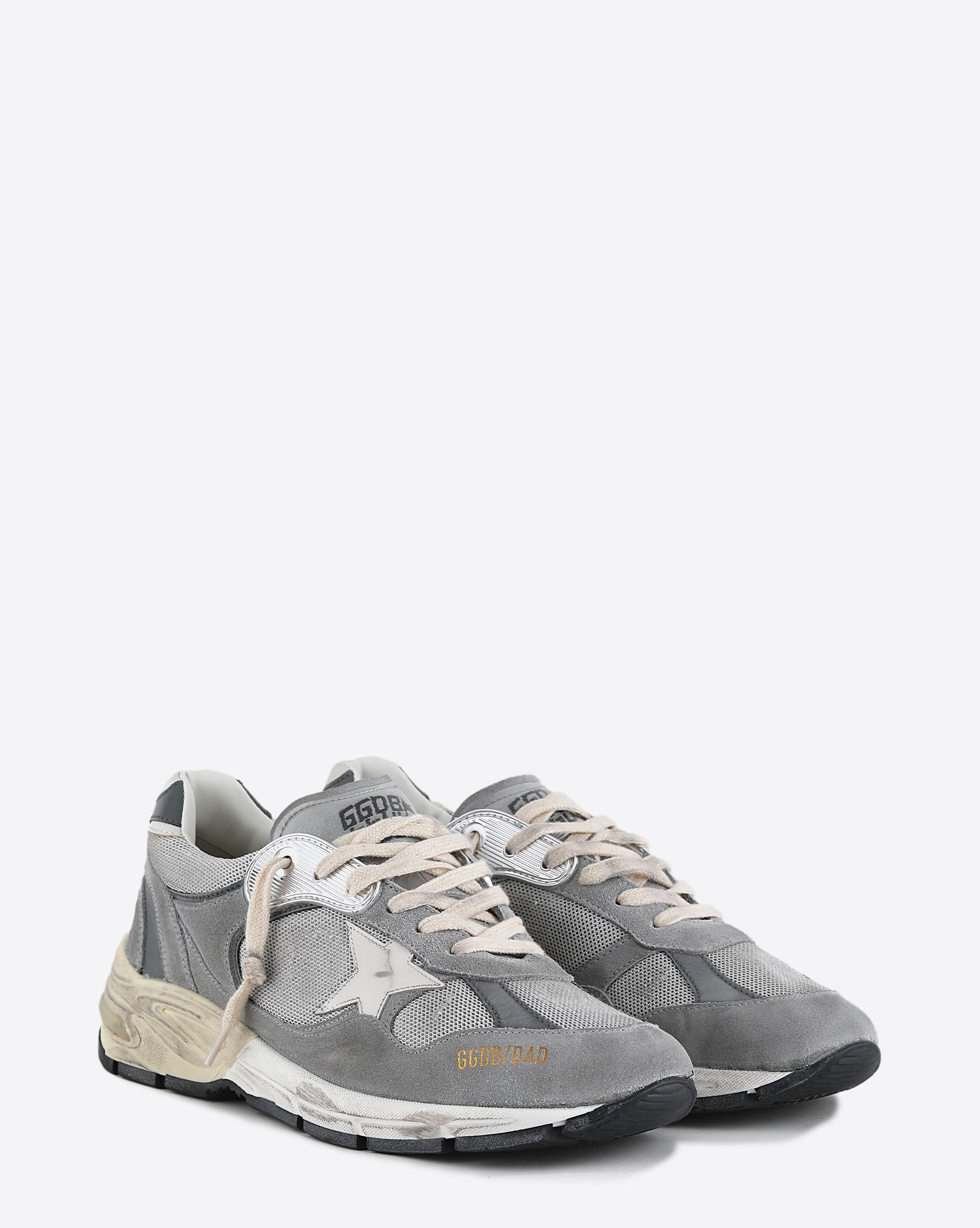 Sneakers Running Dad grise étoile blanche 60379 Golden Goose femme. Face.