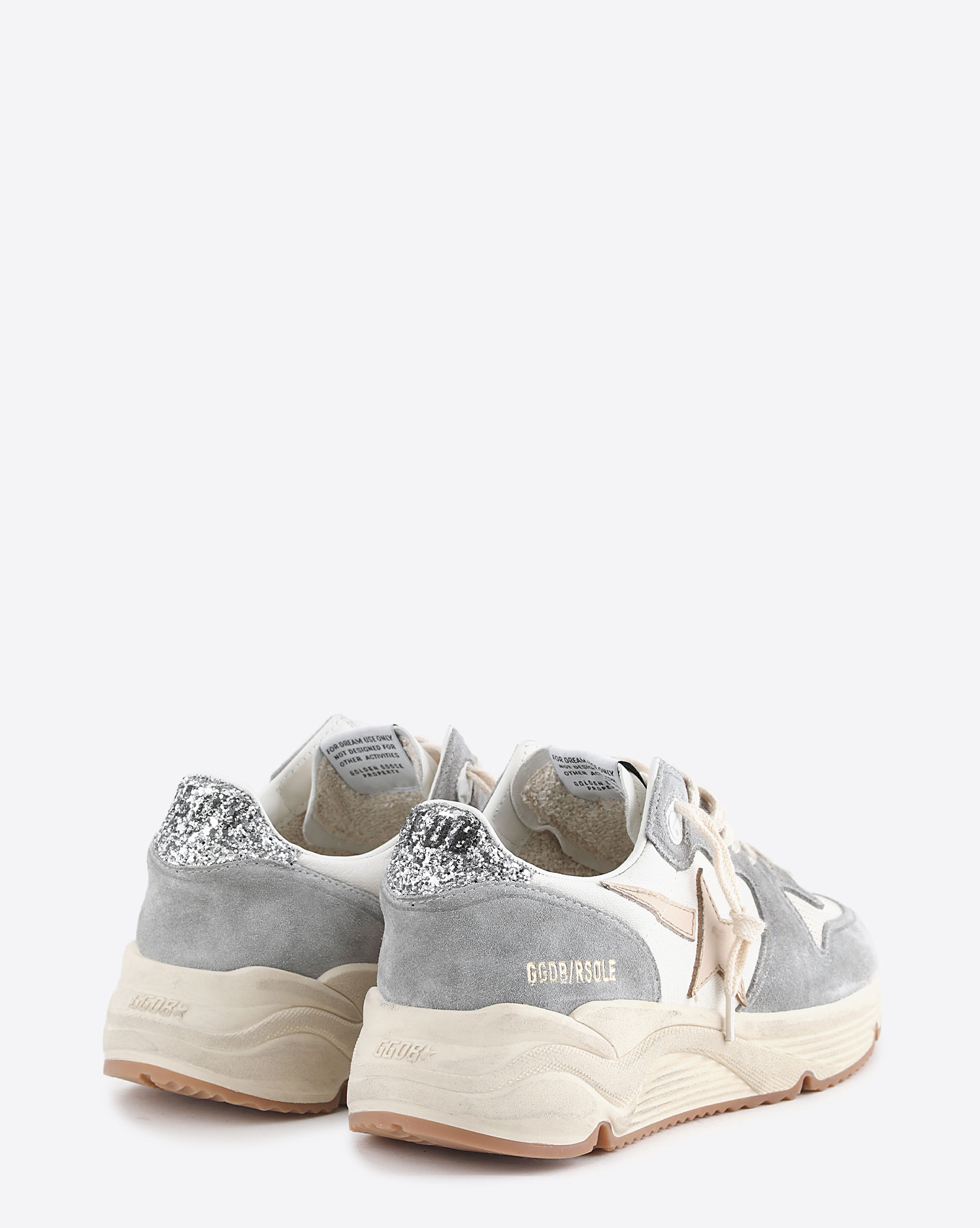 Golden Goose Femme Sneakers Running Sole Cream Grey Silver 60405