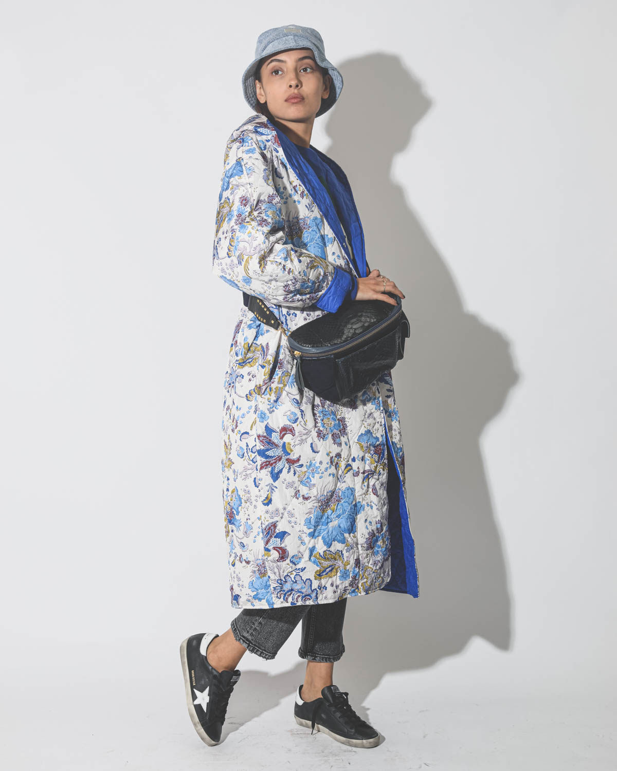 Image du produit Claris Virot Sac Banane Python Jules Bleu Marine et Noir  - 4