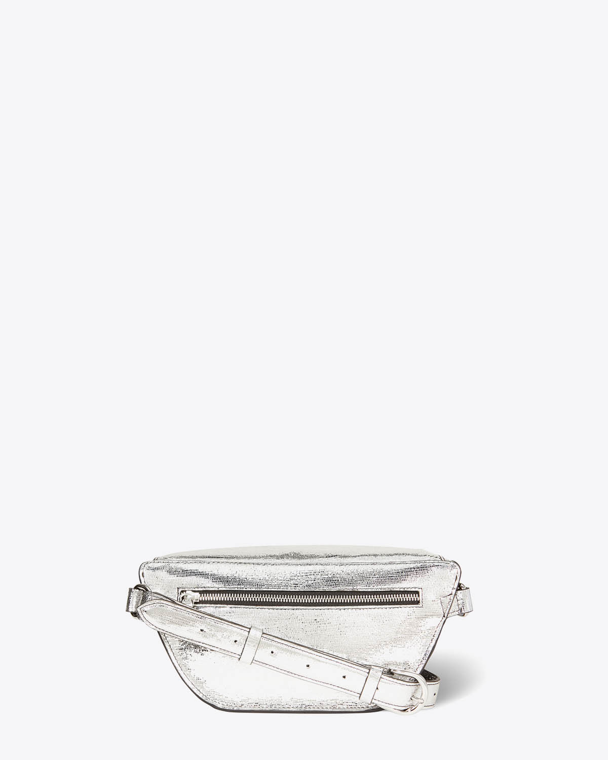 Sac banane Lino J&eacute;r&ocirc;me Dreyfuss en cuir de ch&egrave;vre lam&eacute; d&eacute;grad&eacute; noir. Dos.