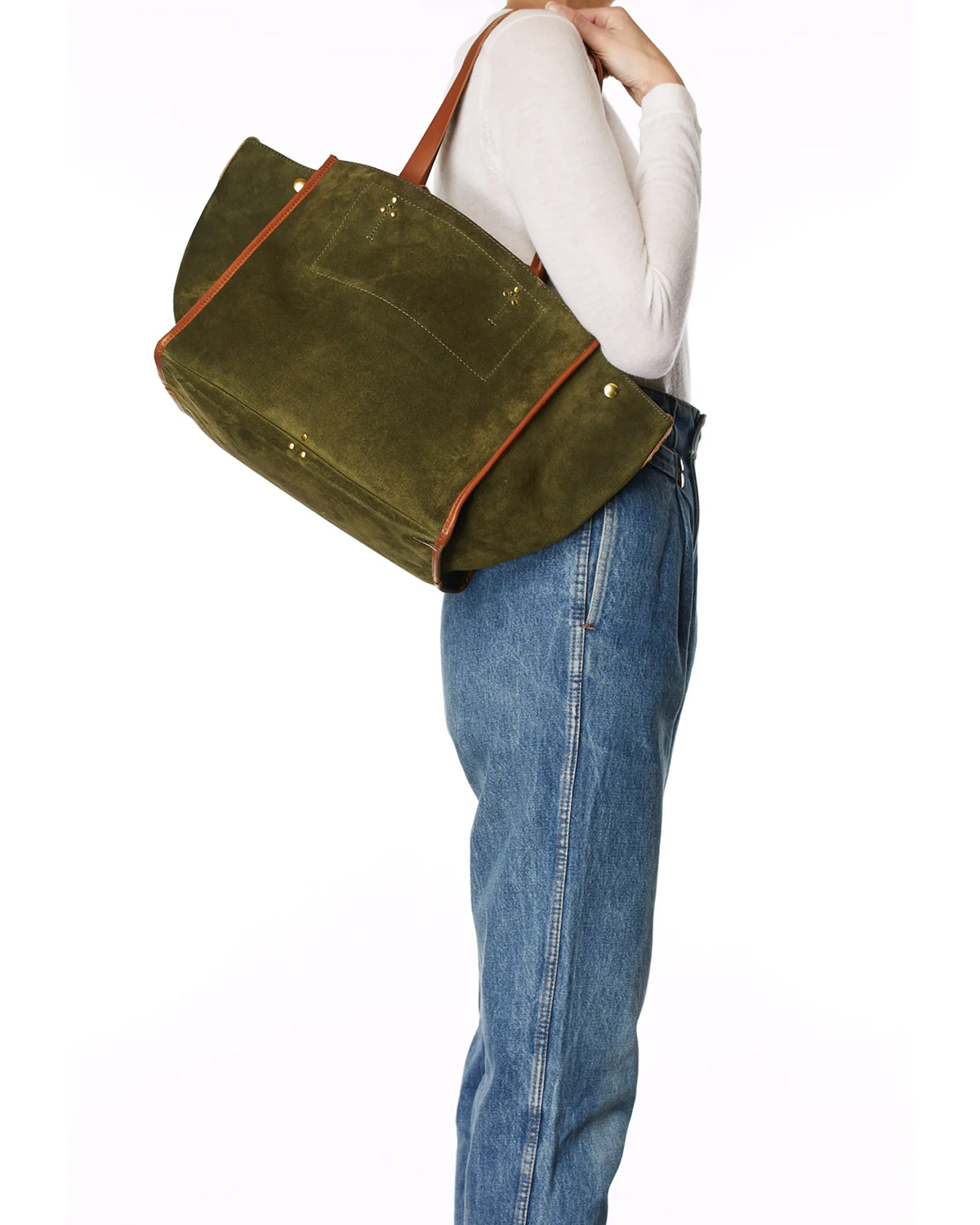 Jérôme Dreyfuss Collection Léon M Split Suede Avocat. Porté épaule. 