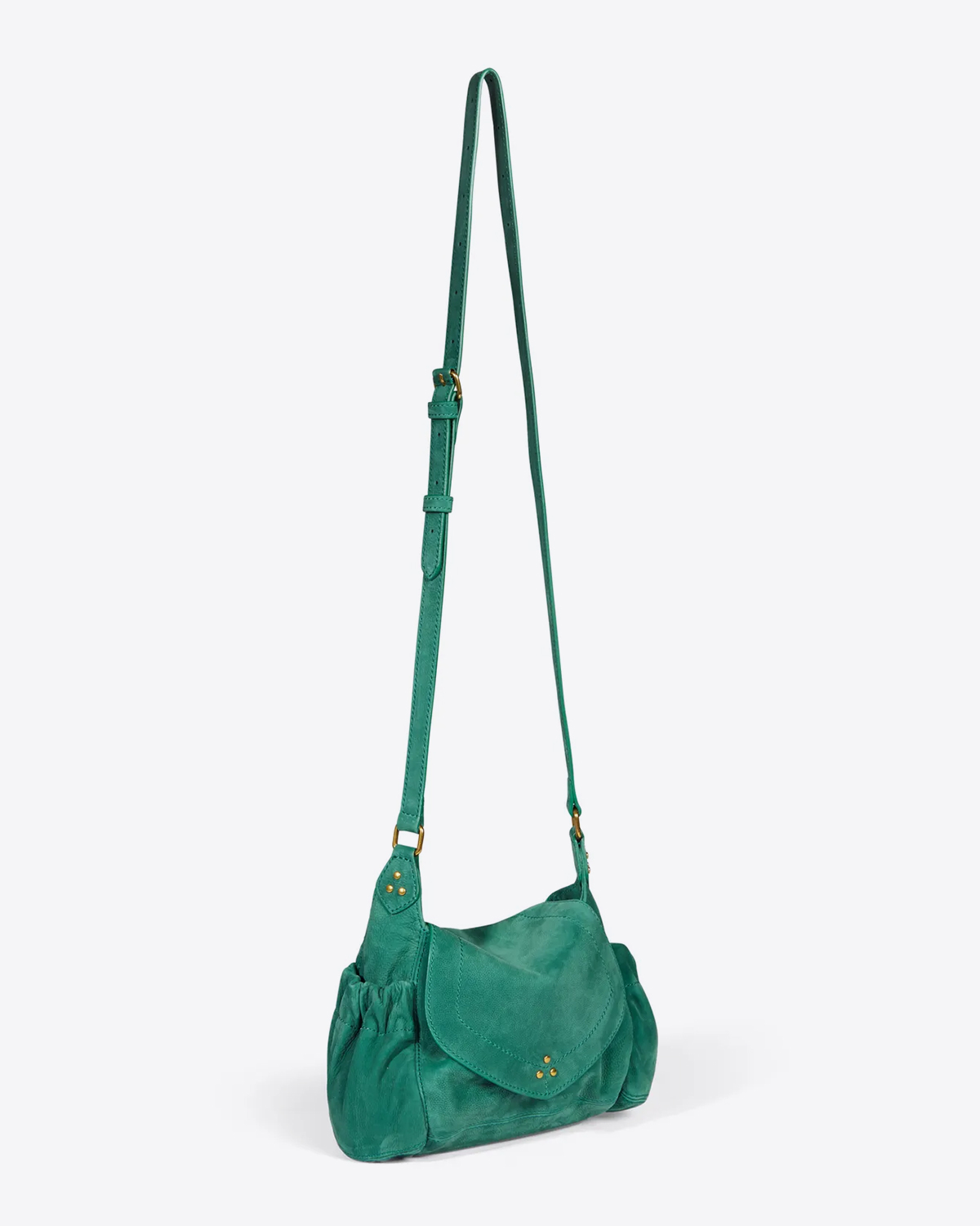 Mini-sac Helmut S veau velours Jade Jérôme Dreyfuss. Profil.